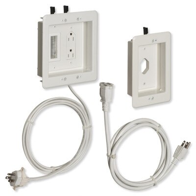 Arlington TV Bridge Kit III, Two-Gang Upper Box and Single-Gang Lower Box